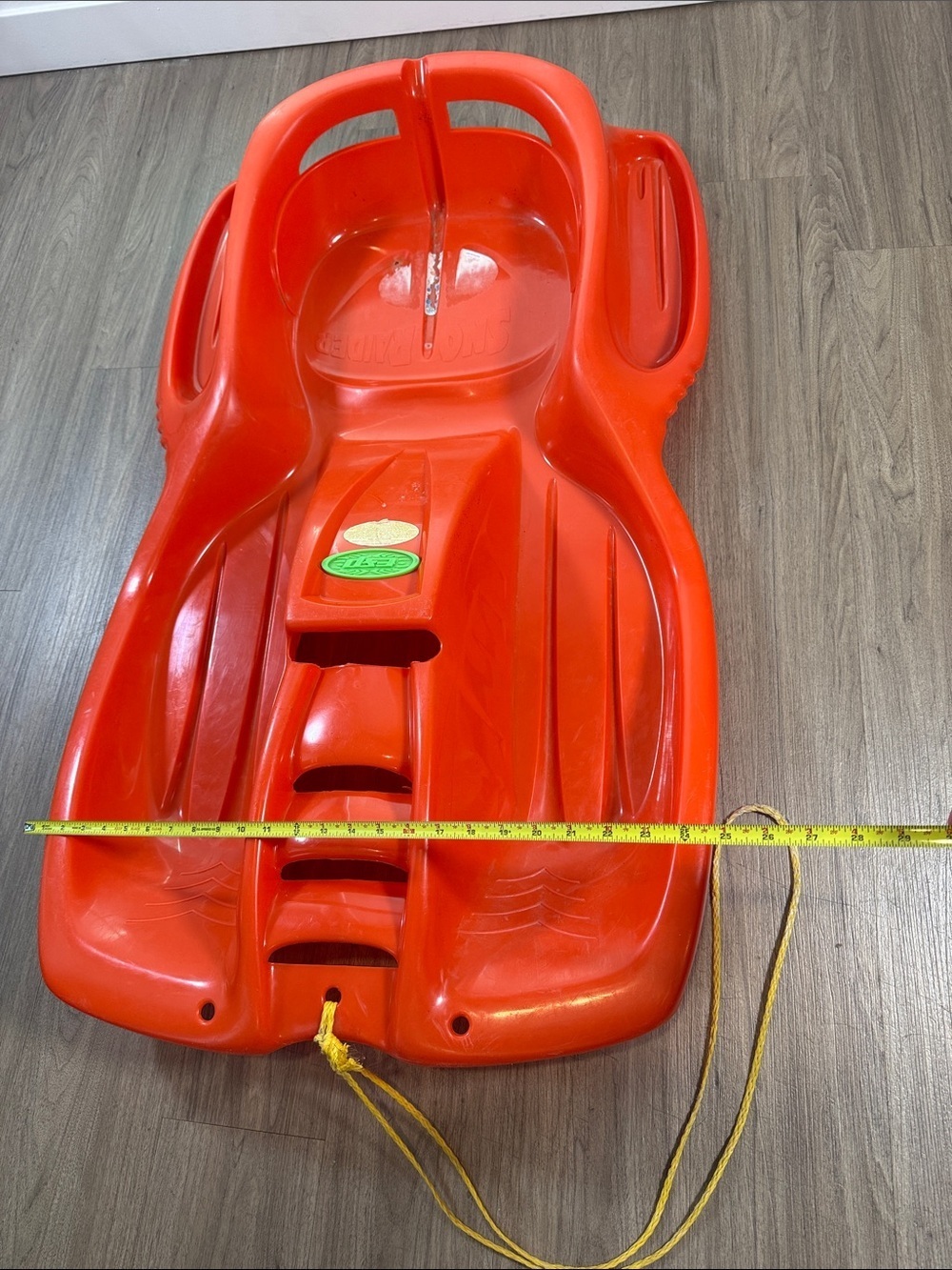 Red Snow Sled with Pull Rope - Picture 3 of 9